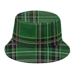 Green Stewart Tartan Pattern Print Bucket Hat