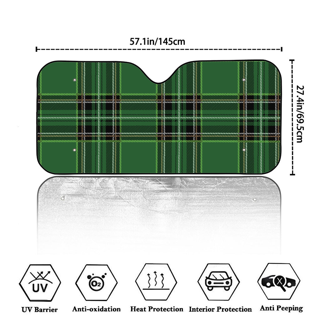 Green Stewart Tartan Pattern Print Car Windshield Sun Shade