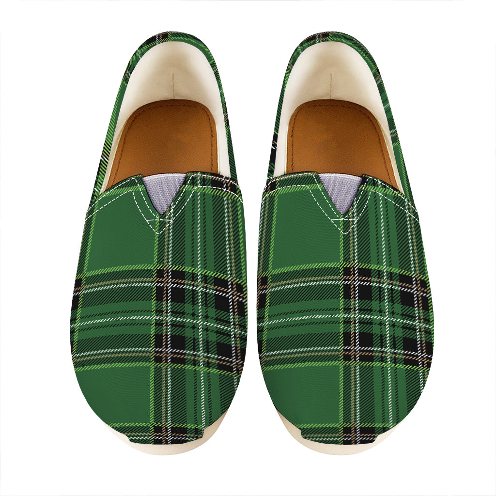 Green Stewart Tartan Pattern Print Casual Shoes