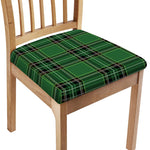 Green Stewart Tartan Pattern Print Chair Cushion Cover