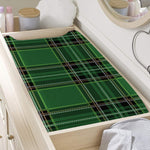 Green Stewart Tartan Pattern Print Changing Pad Cover