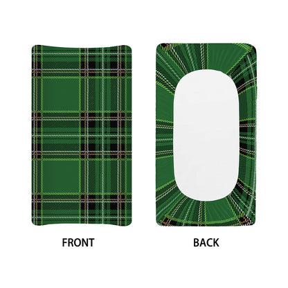 Green Stewart Tartan Pattern Print Changing Pad Cover