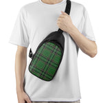 Green Stewart Tartan Pattern Print Chest Bag