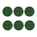 Green Stewart Tartan Pattern Print Coaster Set