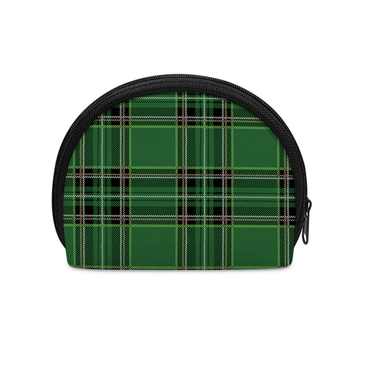Green Stewart Tartan Pattern Print Coin Purse