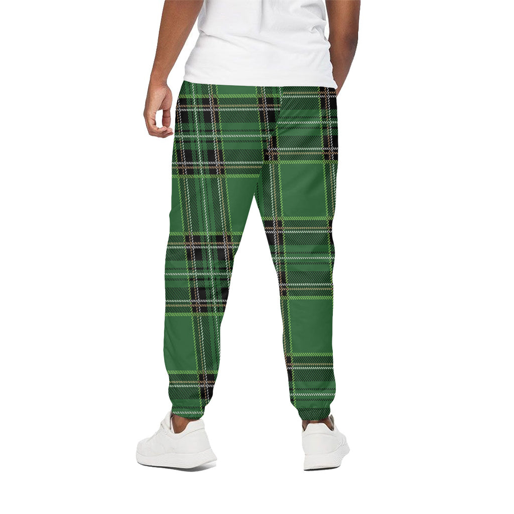 Green Stewart Tartan Pattern Print Cotton Pants