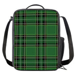 Green Stewart Tartan Pattern Print Crossbody Lunch Bag