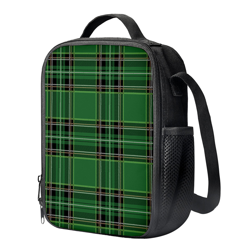 Green Stewart Tartan Pattern Print Crossbody Lunch Bag