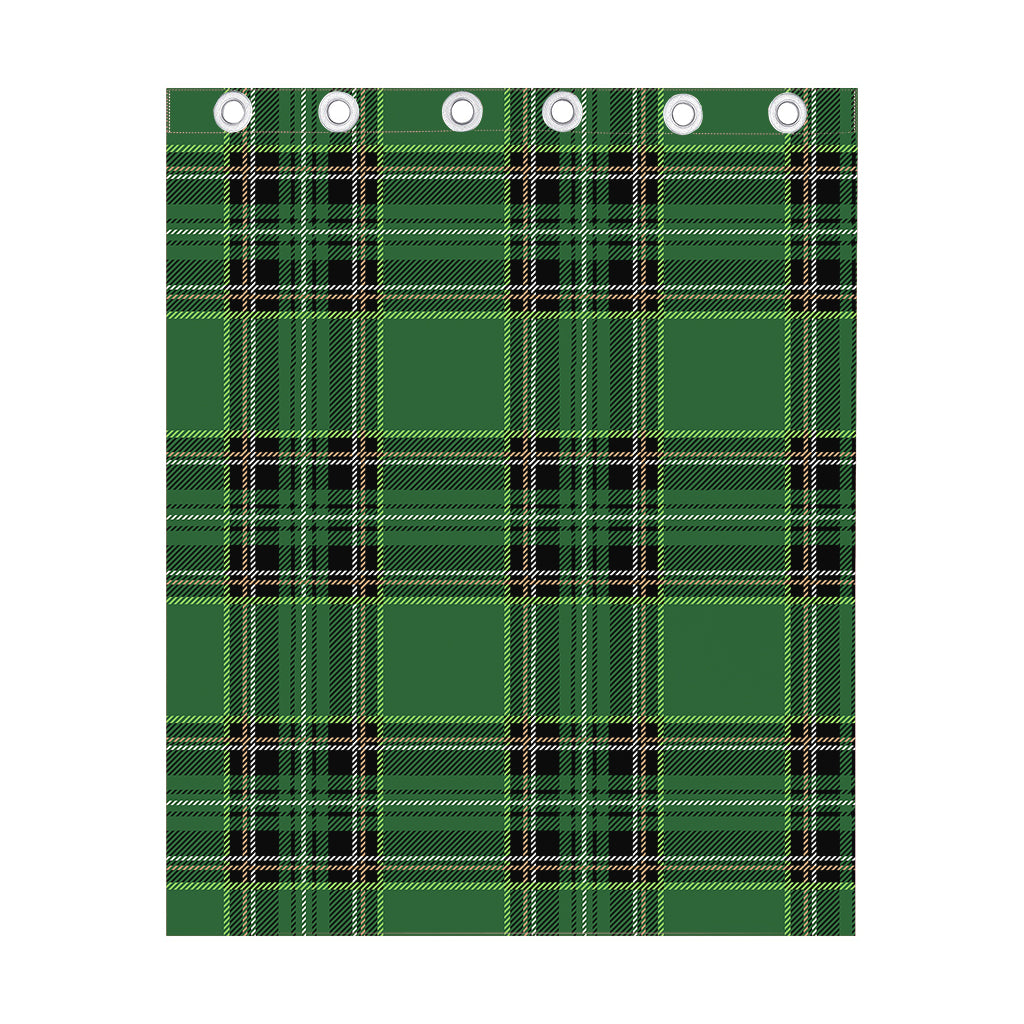 Green Stewart Tartan Pattern Print Curtain