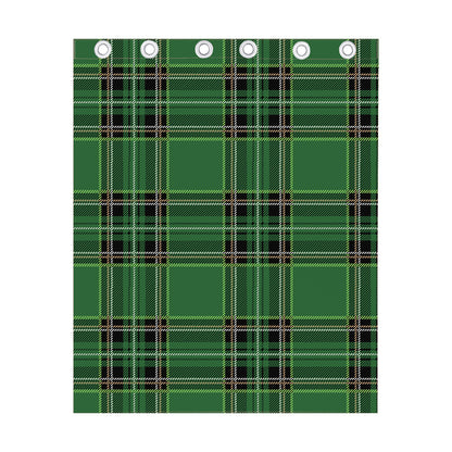 Green Stewart Tartan Pattern Print Curtain