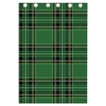 Green Stewart Tartan Pattern Print Curtain