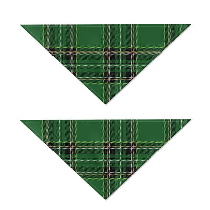 Green Stewart Tartan Pattern Print Dog Bandana