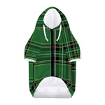 Green Stewart Tartan Pattern Print Dog Zip Up Hoodie