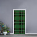 Green Stewart Tartan Pattern Print Door Sticker