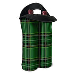 Green Stewart Tartan Pattern Print Double Neoprene Wine Tote