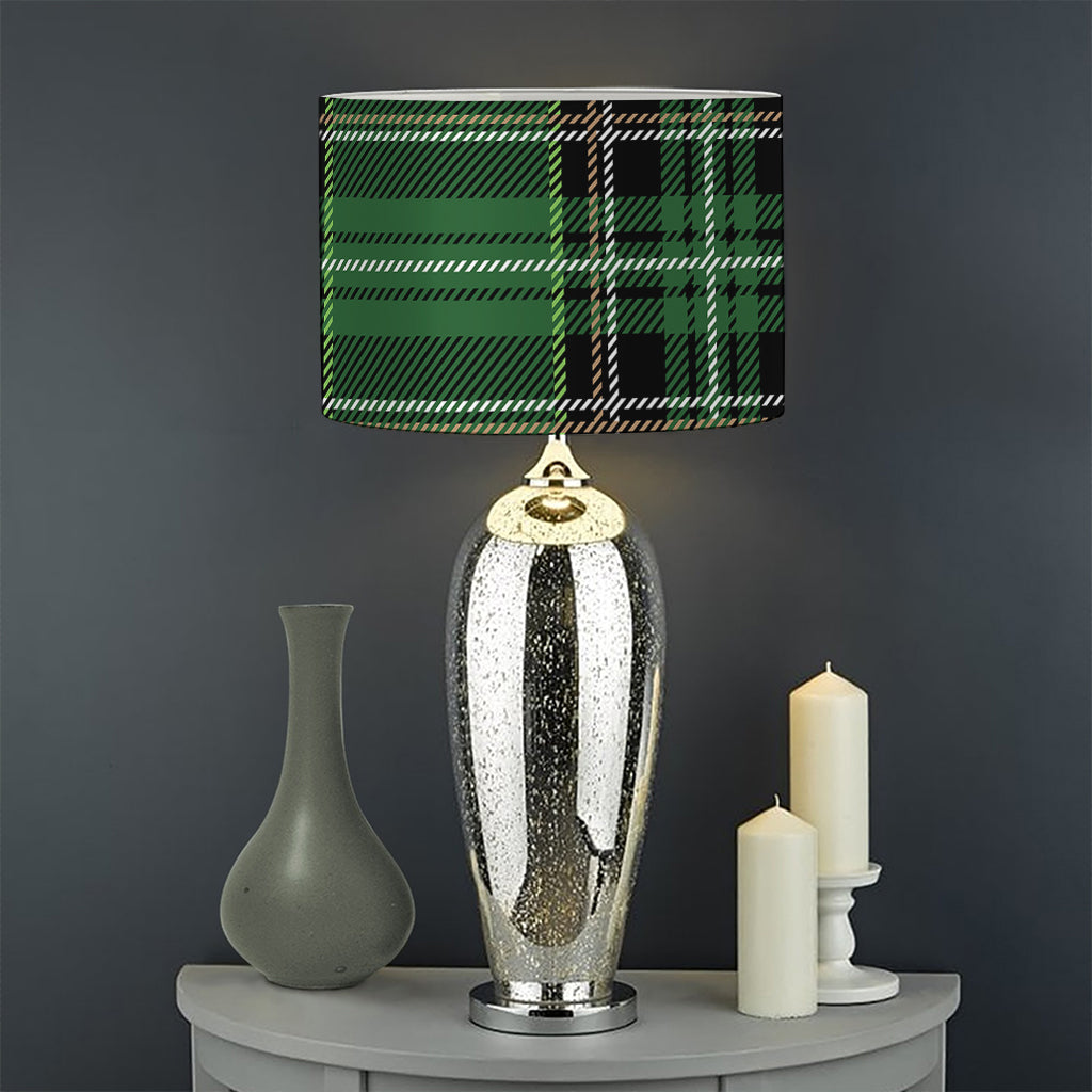 Green Stewart Tartan Pattern Print Drum Lamp Shade