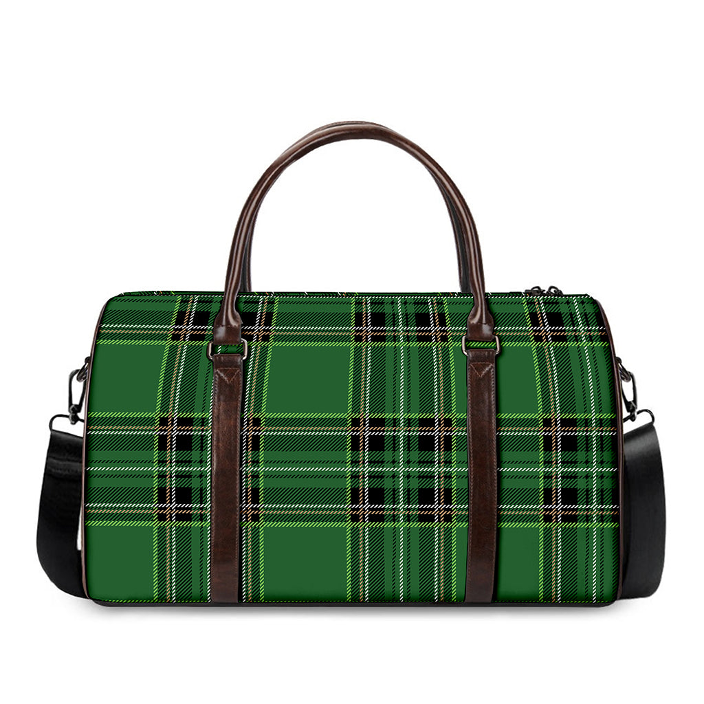 Green Stewart Tartan Pattern Print Duffle Bag
