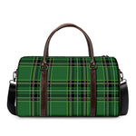 Green Stewart Tartan Pattern Print Duffle Bag