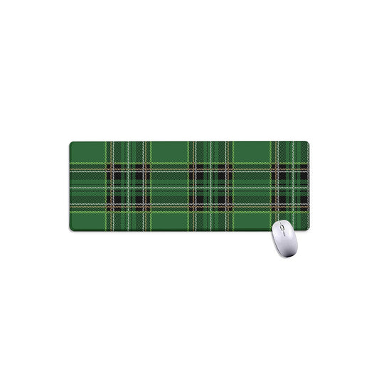 Green Stewart Tartan Pattern Print Extended Mouse Pad