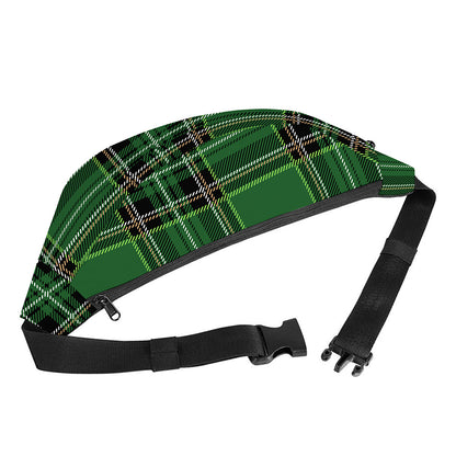 Green Stewart Tartan Pattern Print Fanny Pack