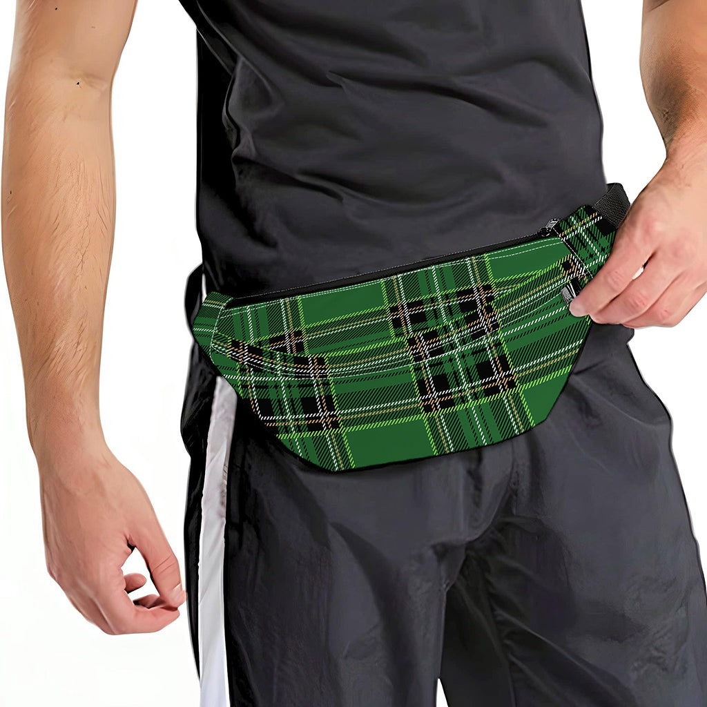 Green Stewart Tartan Pattern Print Fanny Pack