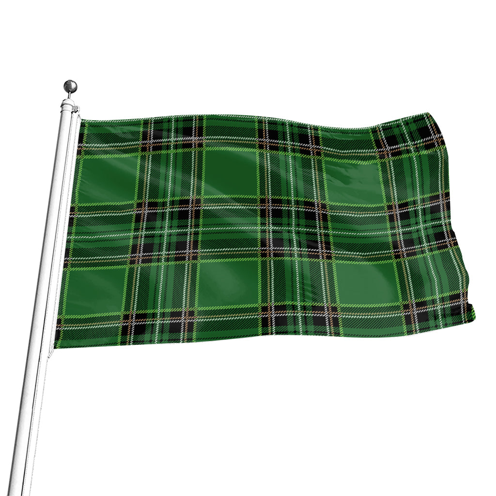 Green Stewart Tartan Pattern Print Flag