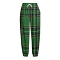 Green Stewart Tartan Pattern Print Fleece Lined Knit Pants