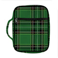 Green Stewart Tartan Pattern Print Front Pocket Bible Bag