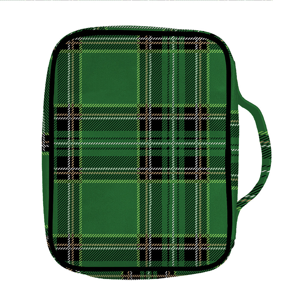 Green Stewart Tartan Pattern Print Front Pocket Bible Bag