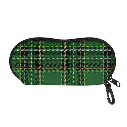 Green Stewart Tartan Pattern Print Glasses Case