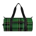 Green Stewart Tartan Pattern Print Gym Bag