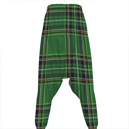 Green Stewart Tartan Pattern Print Hammer Pants