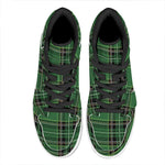 Green Stewart Tartan Pattern Print High Top Leather Sneakers