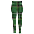 Green Stewart Tartan Pattern Print High-Waisted Pocket Leggings