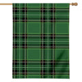 Green Stewart Tartan Pattern Print House Flag