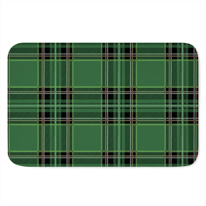Green Stewart Tartan Pattern Print Indoor Door Mat