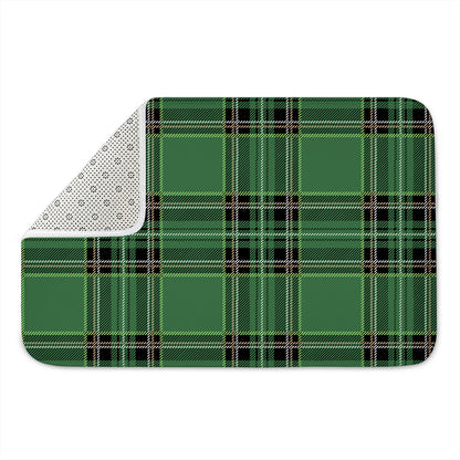 Green Stewart Tartan Pattern Print Indoor Door Mat
