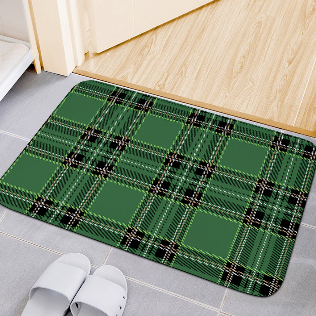Green Stewart Tartan Pattern Print Indoor Door Mat