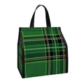 Green Stewart Tartan Pattern Print Insulated Lunch Tote