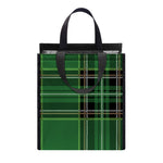 Green Stewart Tartan Pattern Print Insulated Lunch Tote