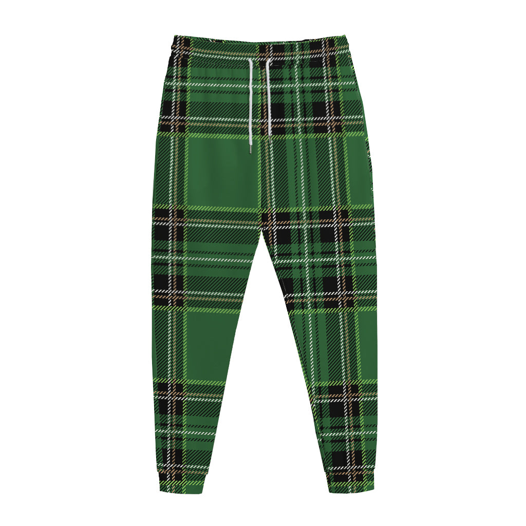 Green Stewart Tartan Pattern Print Jogger Pants