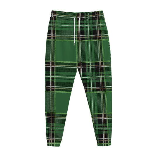 Green Stewart Tartan Pattern Print Jogger Pants