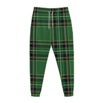 Green Stewart Tartan Pattern Print Jogger Pants