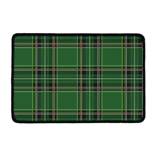 Green Stewart Tartan Pattern Print Kitchen Mat