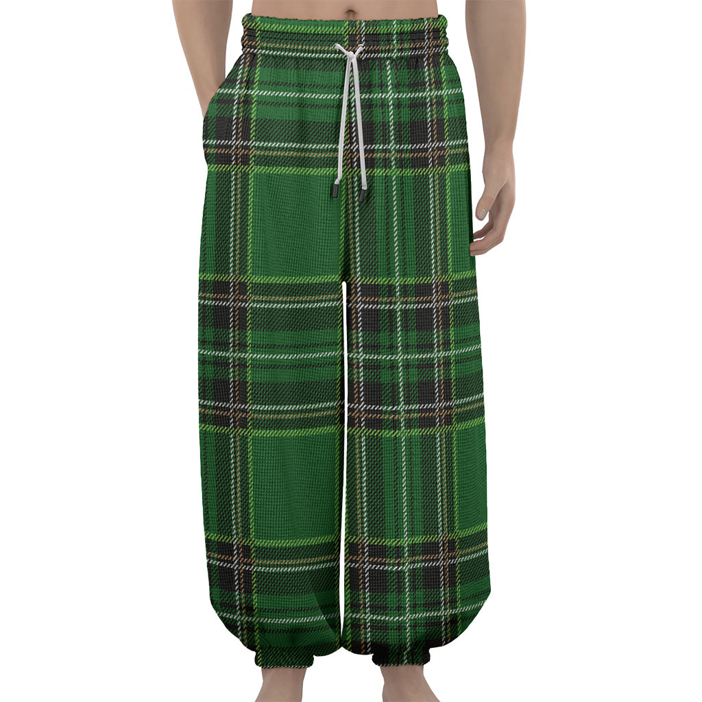 Green Stewart Tartan Pattern Print Lantern Pants
