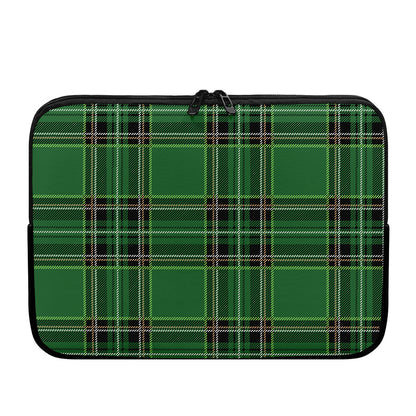 Green Stewart Tartan Pattern Print Laptop Sleeve