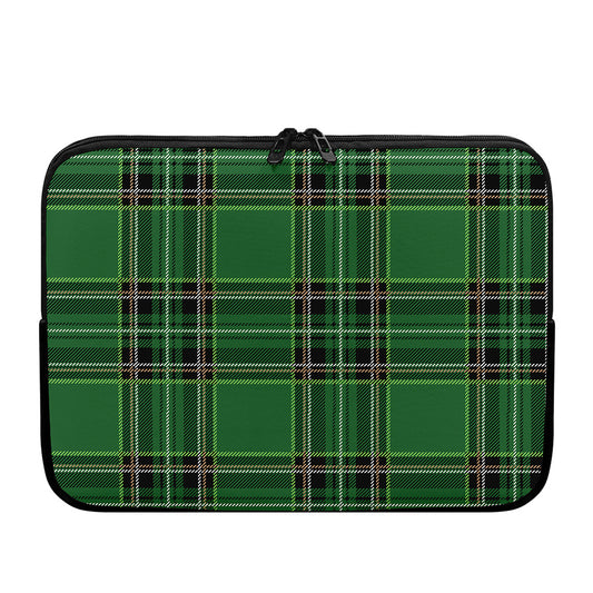 Green Stewart Tartan Pattern Print Laptop Sleeve
