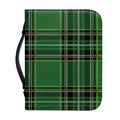 Green Stewart Tartan Pattern Print Leather Bible Cover