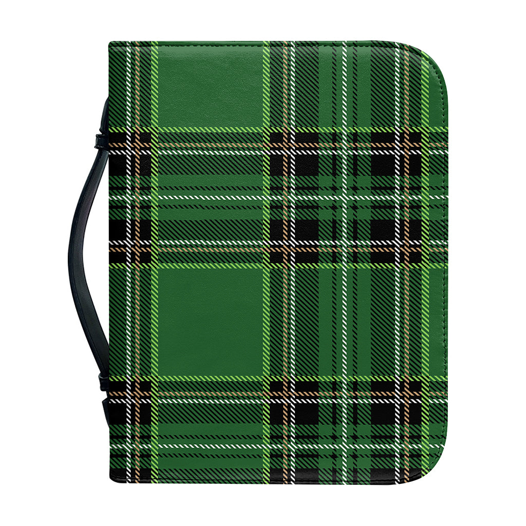 Green Stewart Tartan Pattern Print Leather Bible Cover