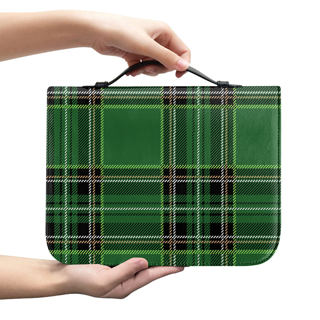 Green Stewart Tartan Pattern Print Leather Bible Cover
